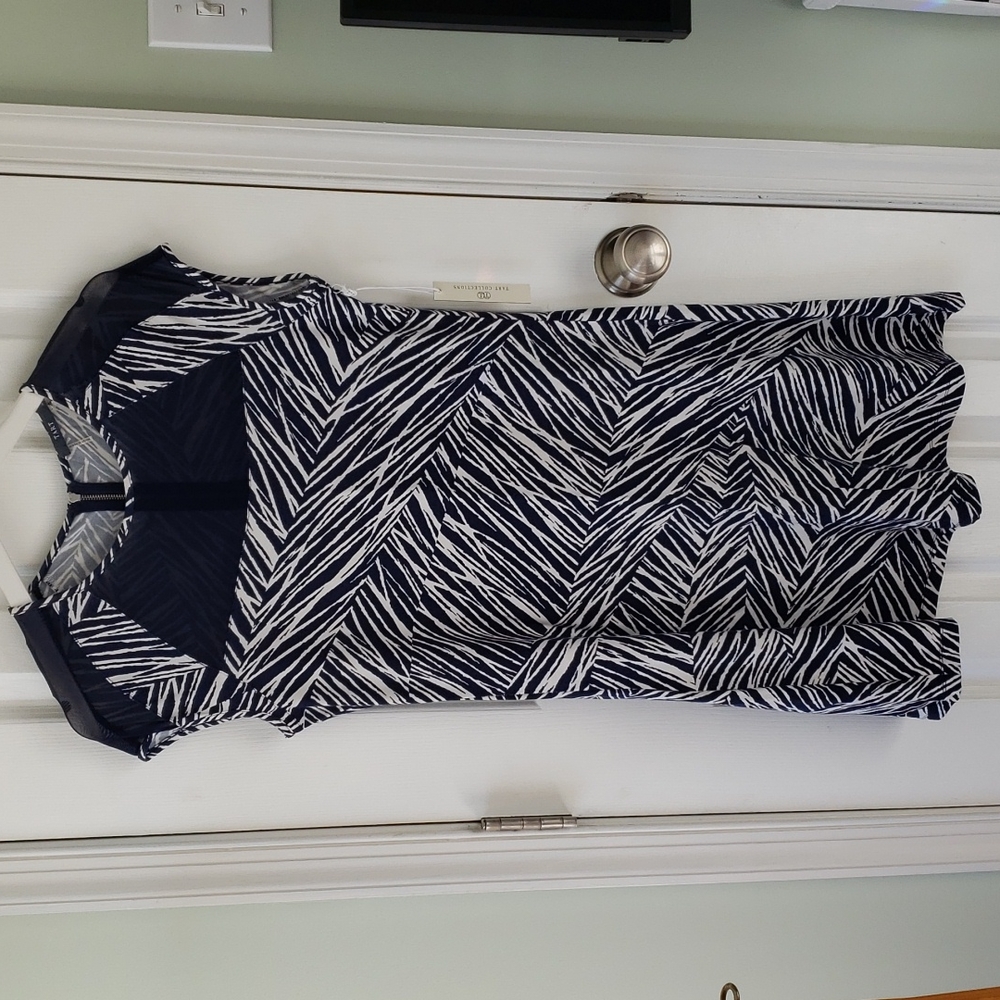 Tart Collections Blue Striped Dress with Mesh Peekaboo